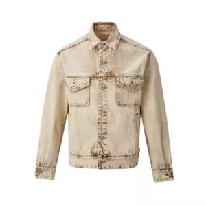 Wholesale Custom Logo Men's Vintage High Street Washed Denim Jackets Outdoor Casual Distressed Turn Down Denim Jackets